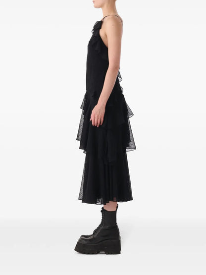 Ruffle-Detail Midi Dress