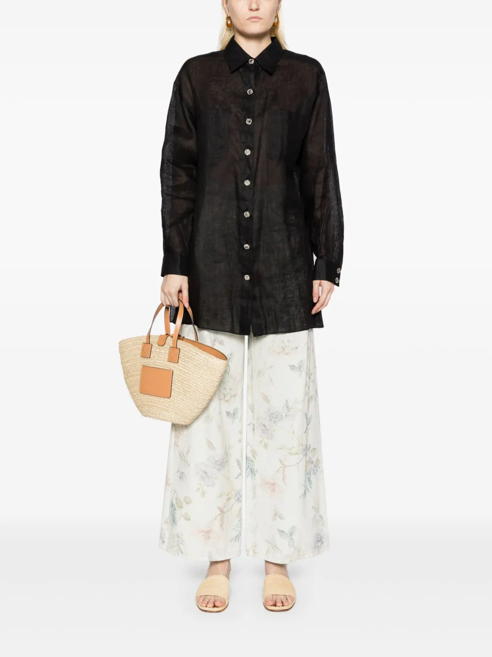 2000 Cc-Button Linen Shirt