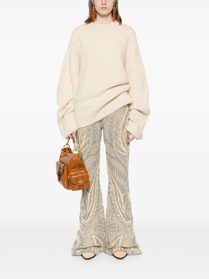 Patterned-Intarsia Trousers