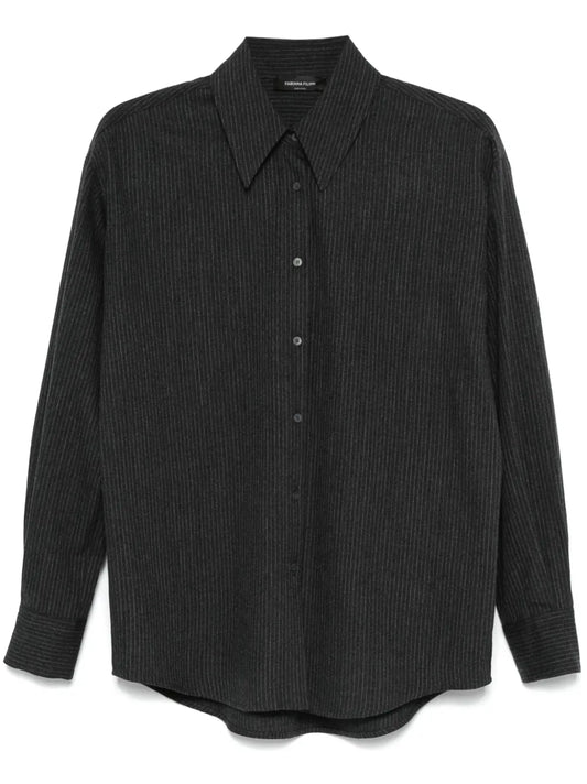 Pinstriped Flannel Shirt