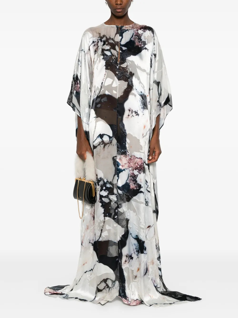 Marble-Pattern Kaftan