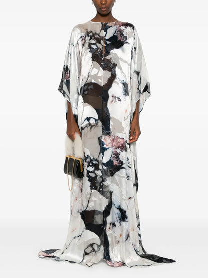 Marble-Pattern Kaftan