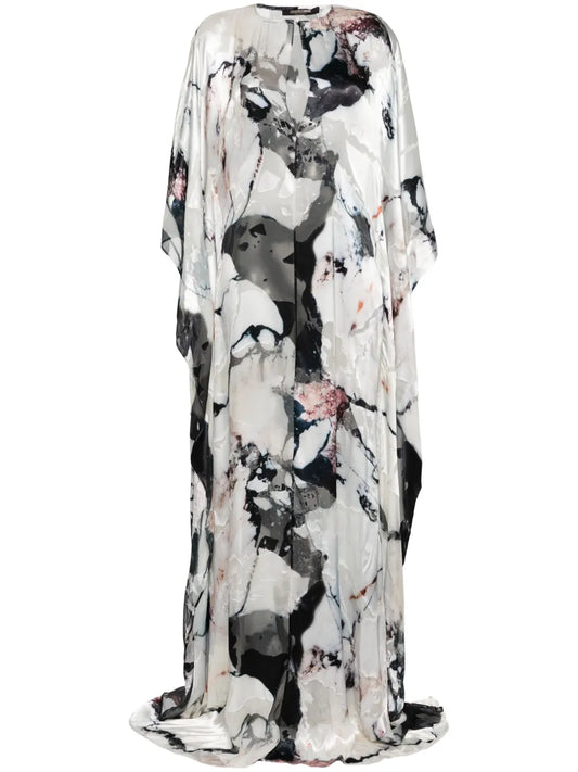Marble-Pattern Kaftan