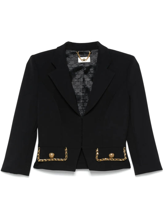 Chain-Trim Cropped Jacket
