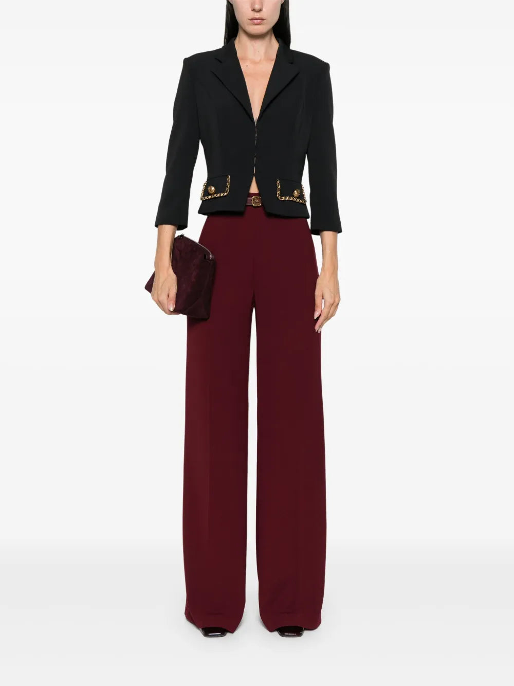 Chain-Trim Cropped Jacket