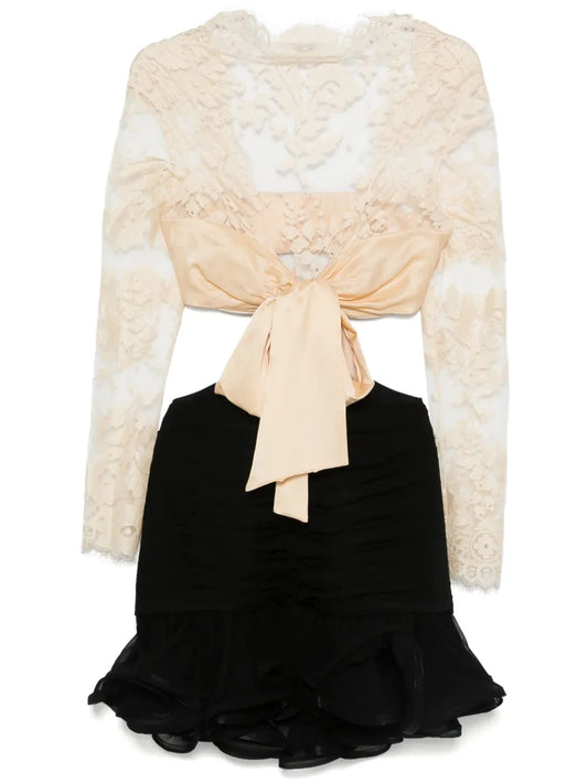 Illustration Flounce Mini Dress