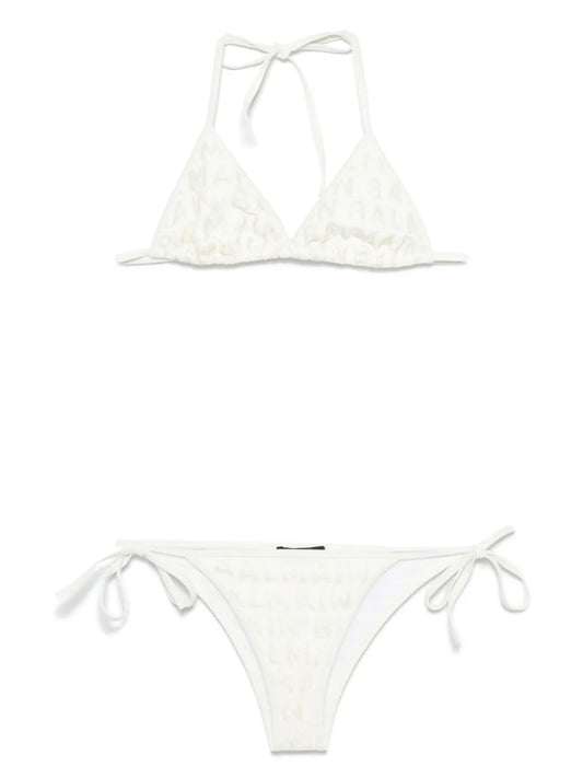 Logo-Glitter Bikini Set