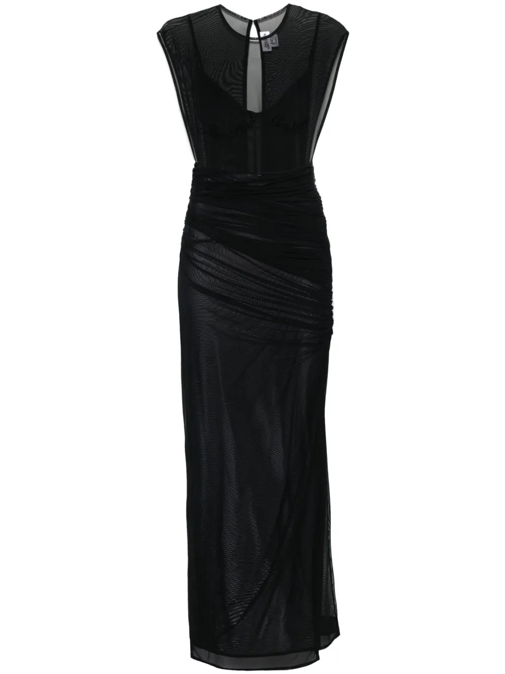 Flocked-Logo Maxi Dress