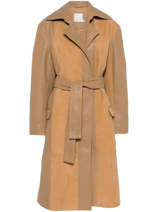 Scuffed-Leather Coat