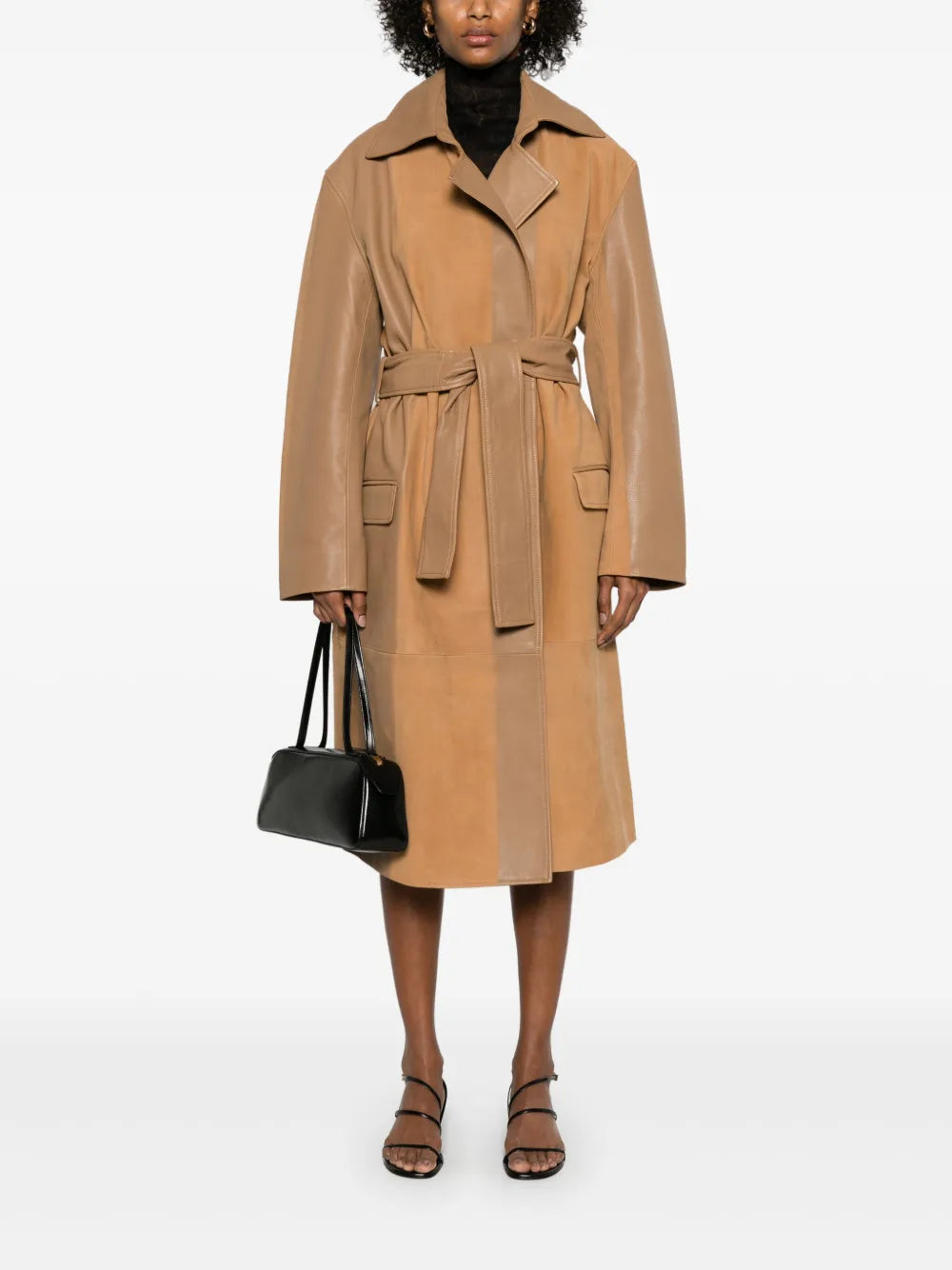 Scuffed-Leather Coat