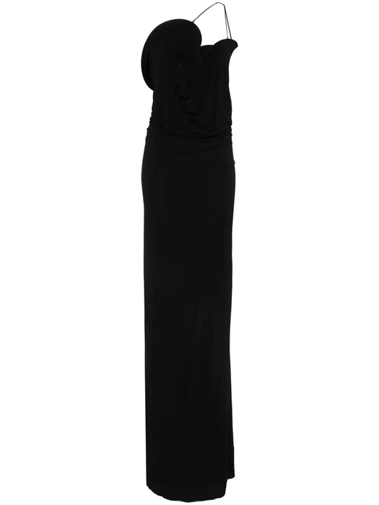 Wave-Coil Draped Gown