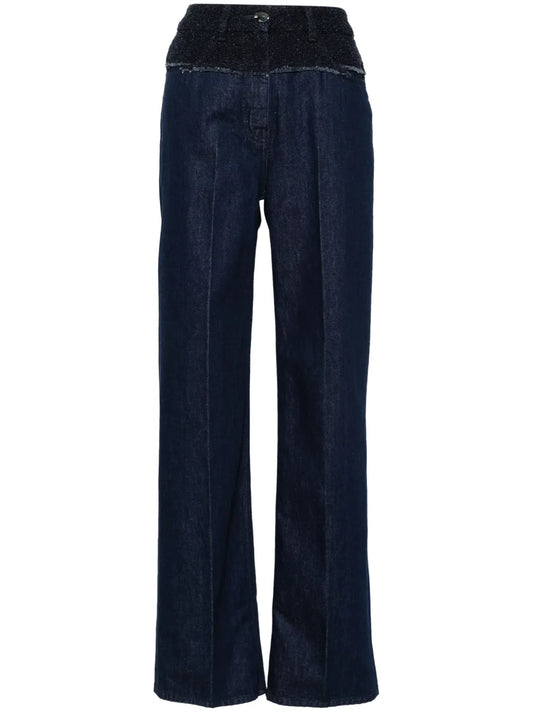 Bouclé-Panelled Jeans