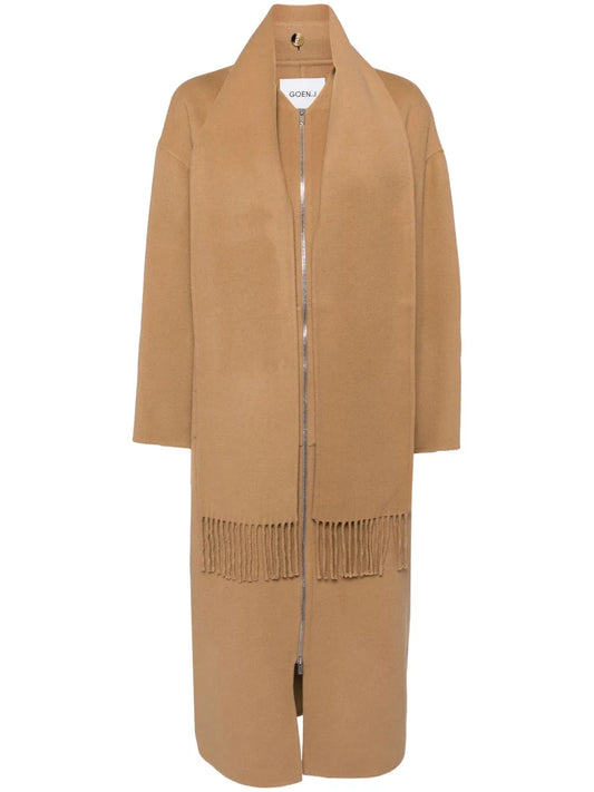 Detachable-Muffler Zip-Up Coat