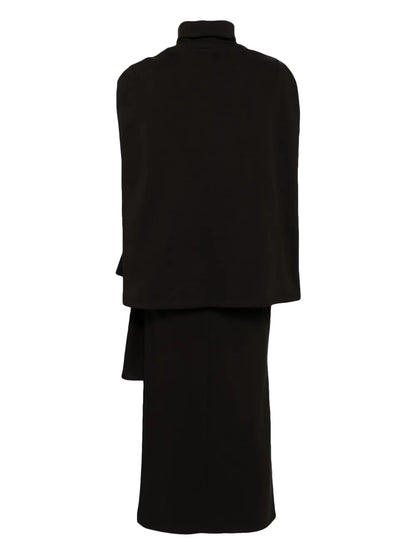 Knot Detailed Cape-Effect Dress