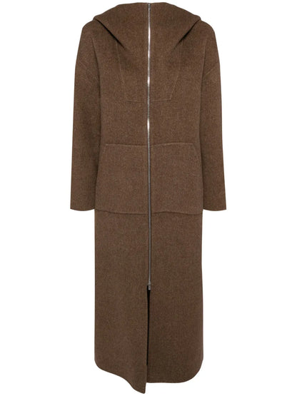 Zip-Up Hooded Coat