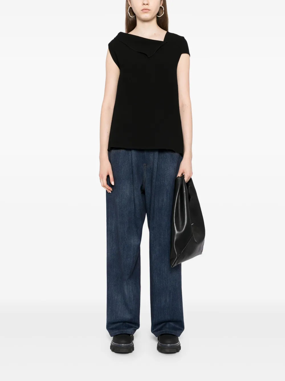 Denim Wide-Leg Pants