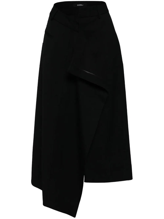 Asymmetric Draped Midi Skirt