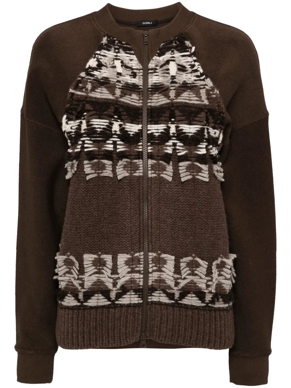 Contrast Zip-Up Cardigan