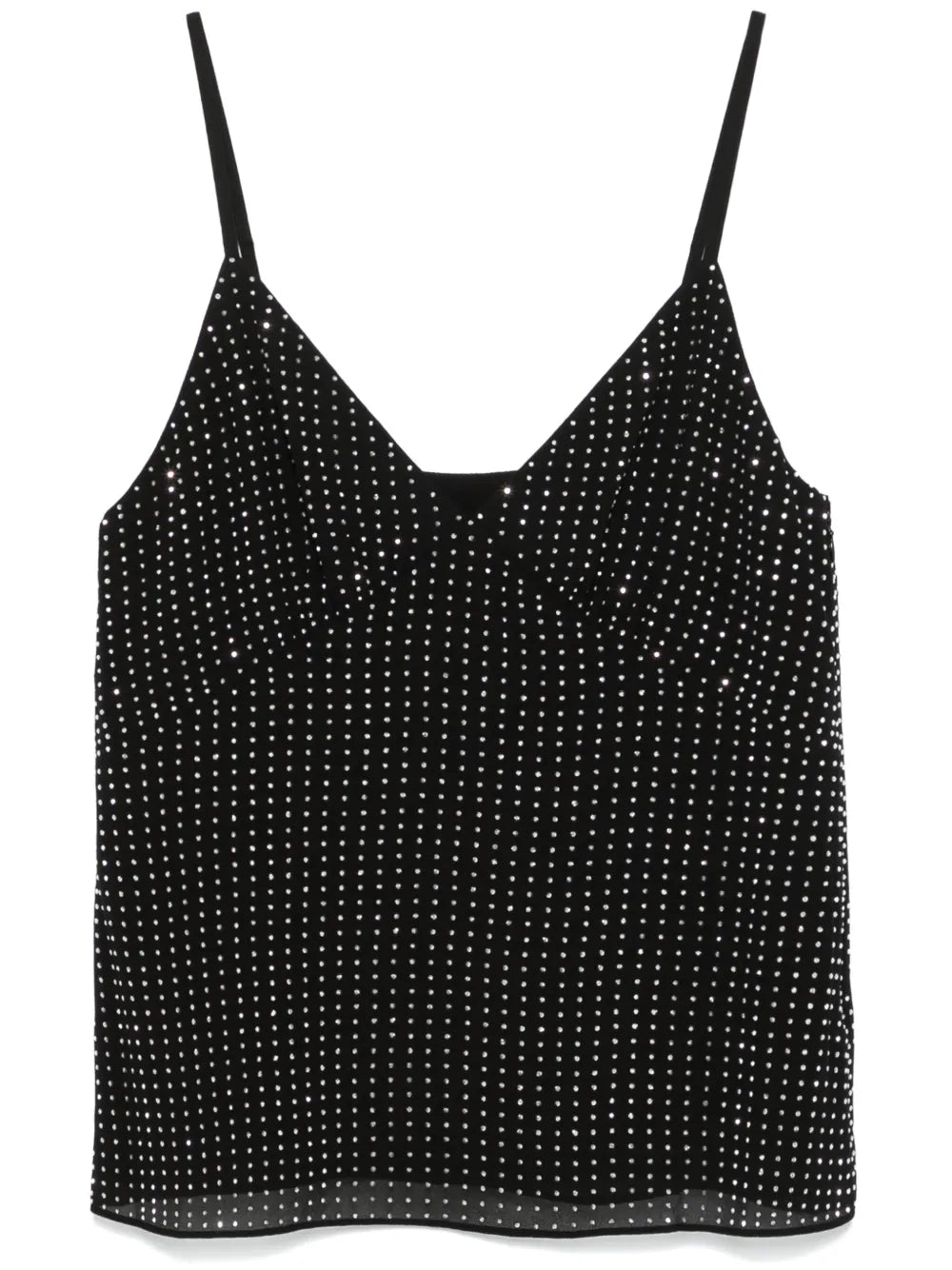 Rhinestone-Embellished Georgette Top