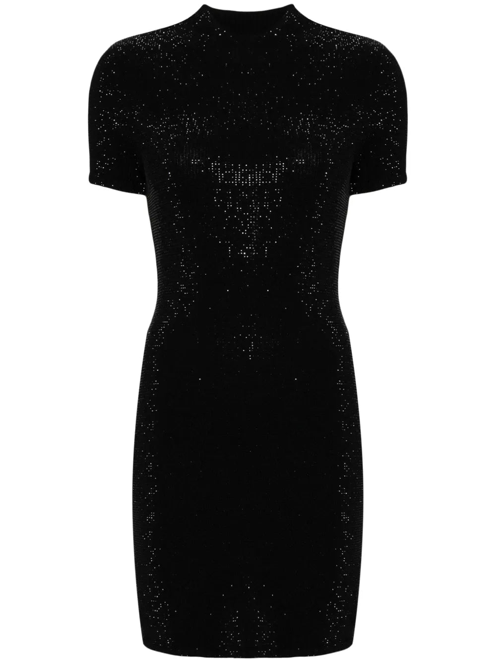 Crystal-Embellished Mock-Neck Dress