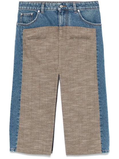 Tweed Denim Midi Skirt