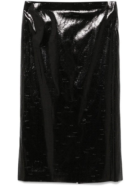 Tarpaulin Pencil Midi Skirt