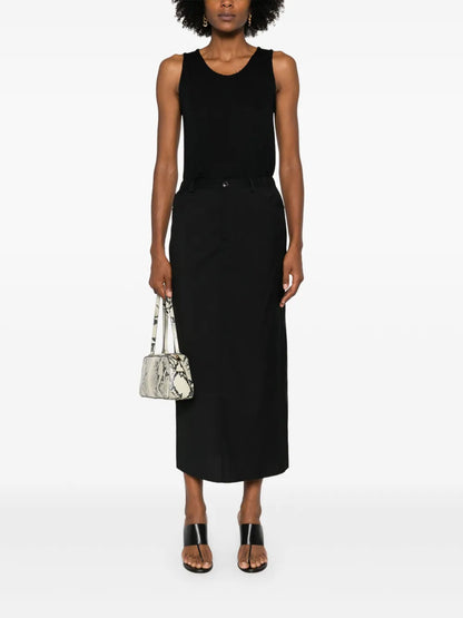 Virgin Wool Midi Skirt
