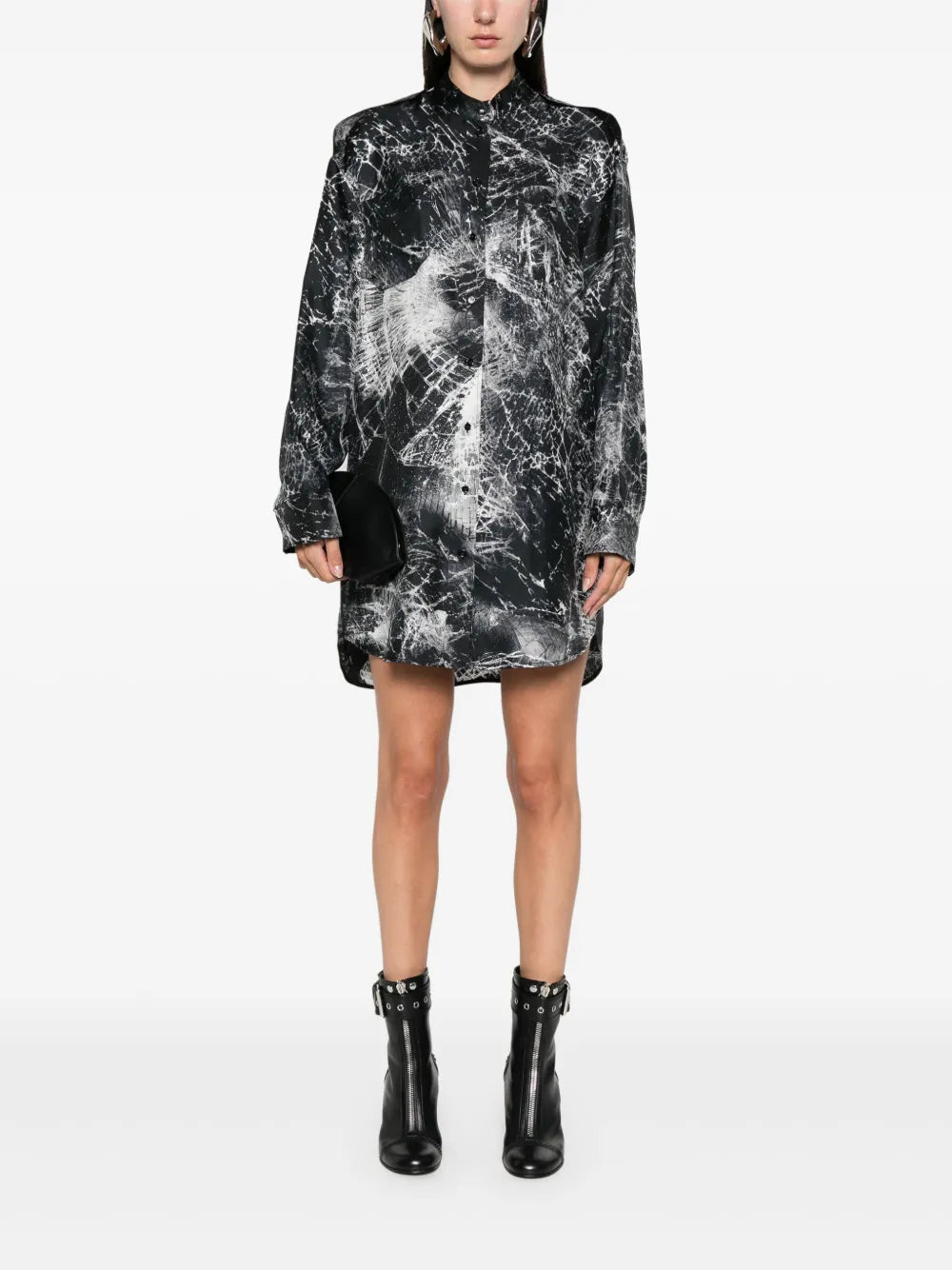 Smashed Screen Print Shirt Dress