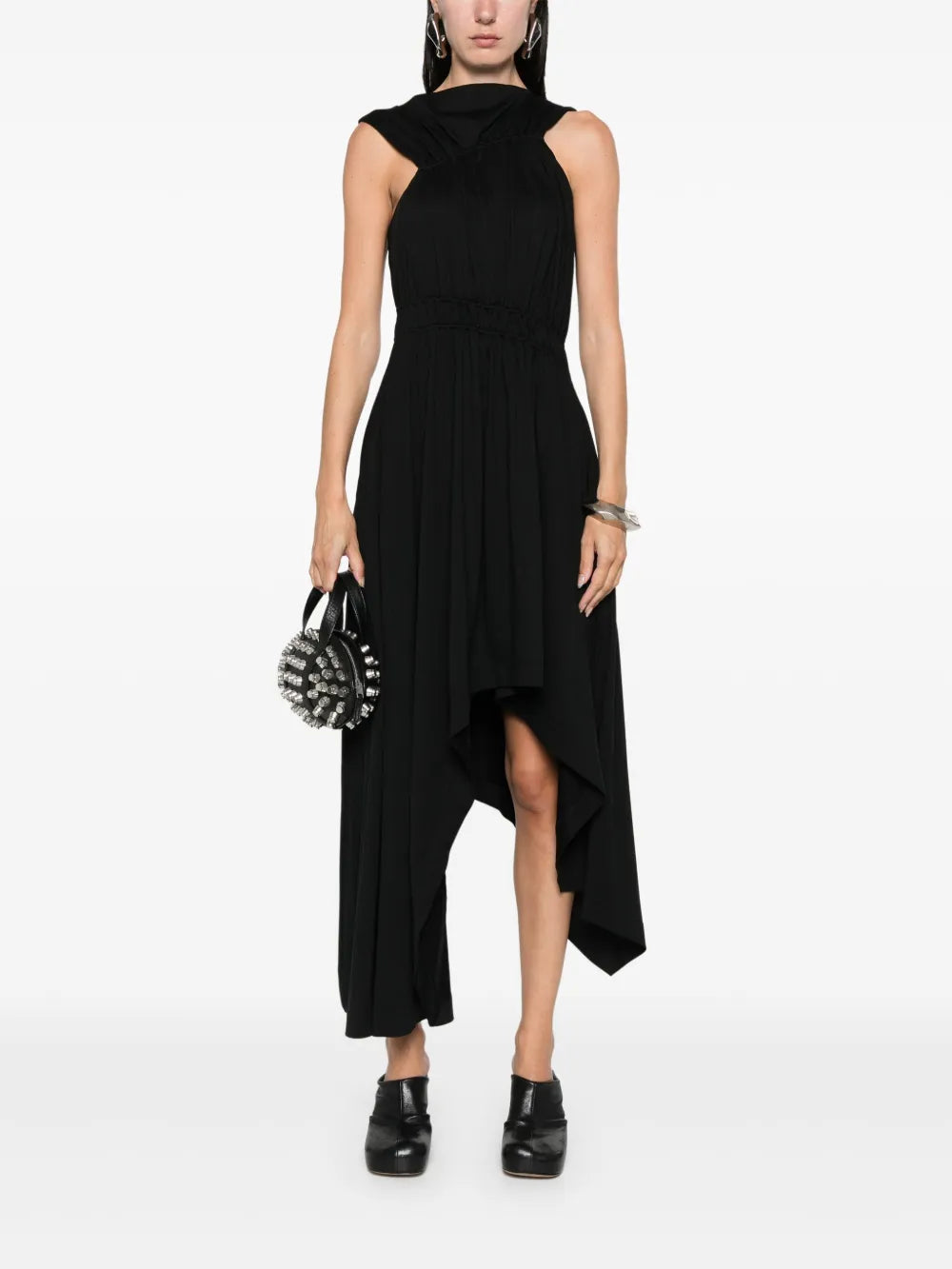 Asymmetric Gathered Dress