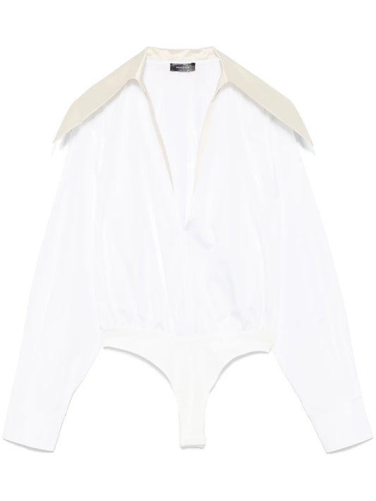 Spiky Satin Collar Bodysuit