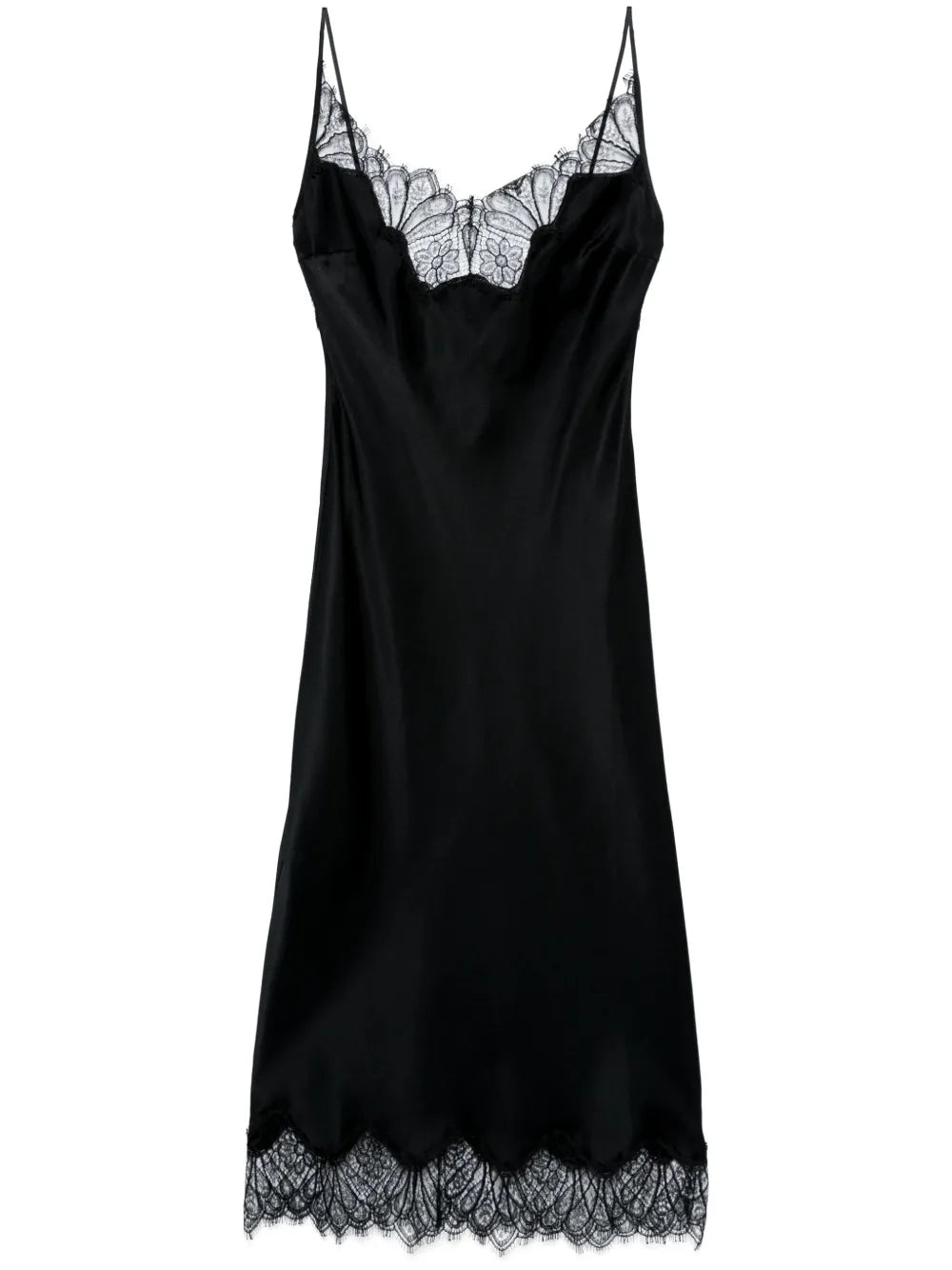 Lace-Trim Midi Dress