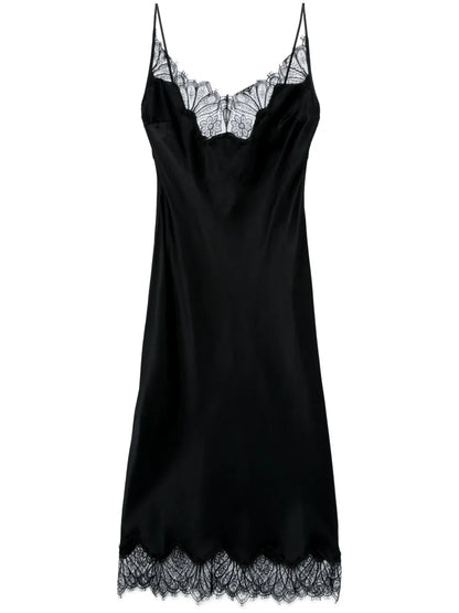 Lace-Trim Midi Dress