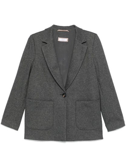 Mélange-Effect Blazer