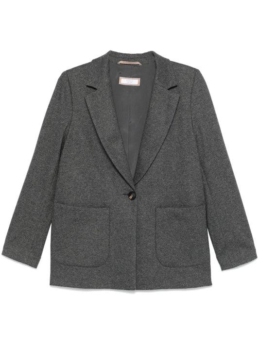 Mélange-Effect Blazer