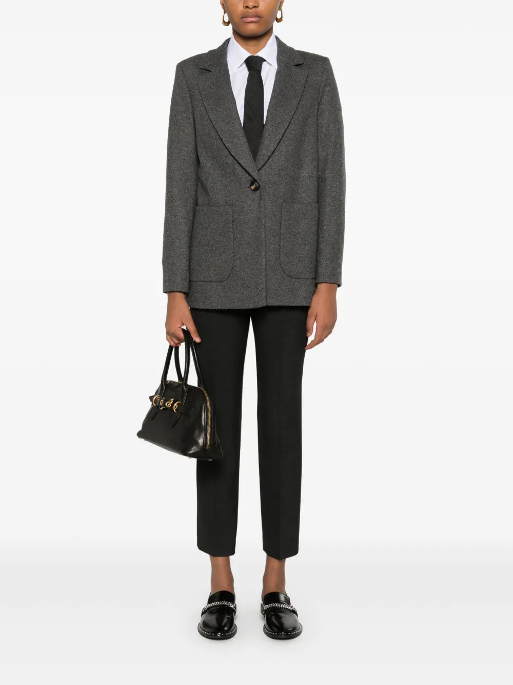 Mélange-Effect Blazer