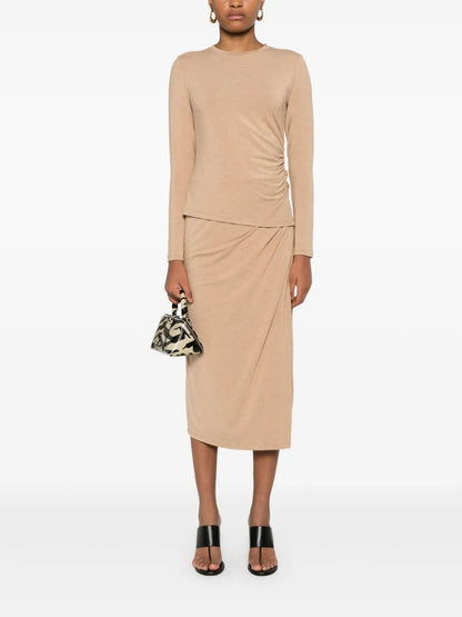 Draped Crew-Neck Top