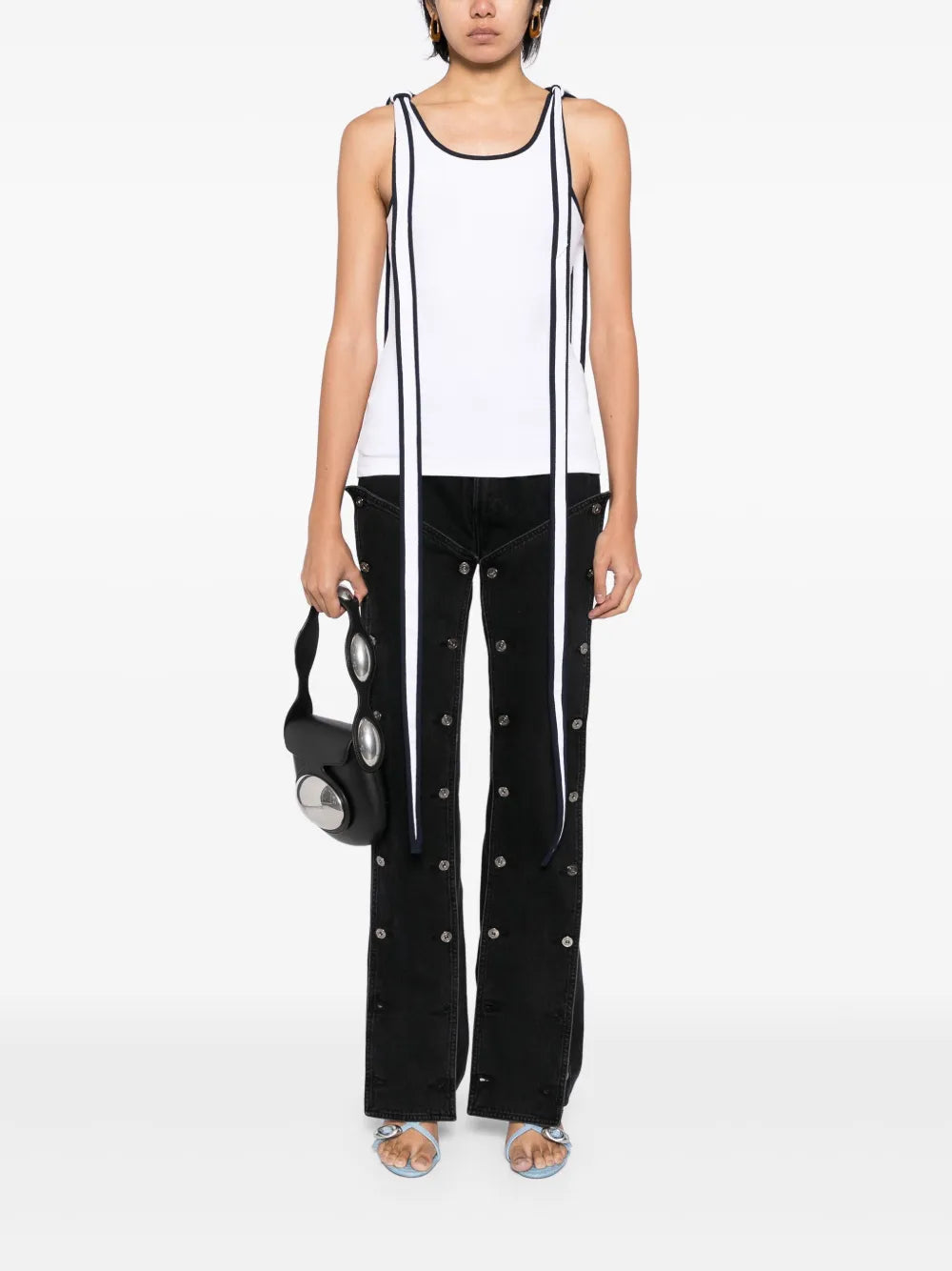 Tied-Shoulder Tank Top