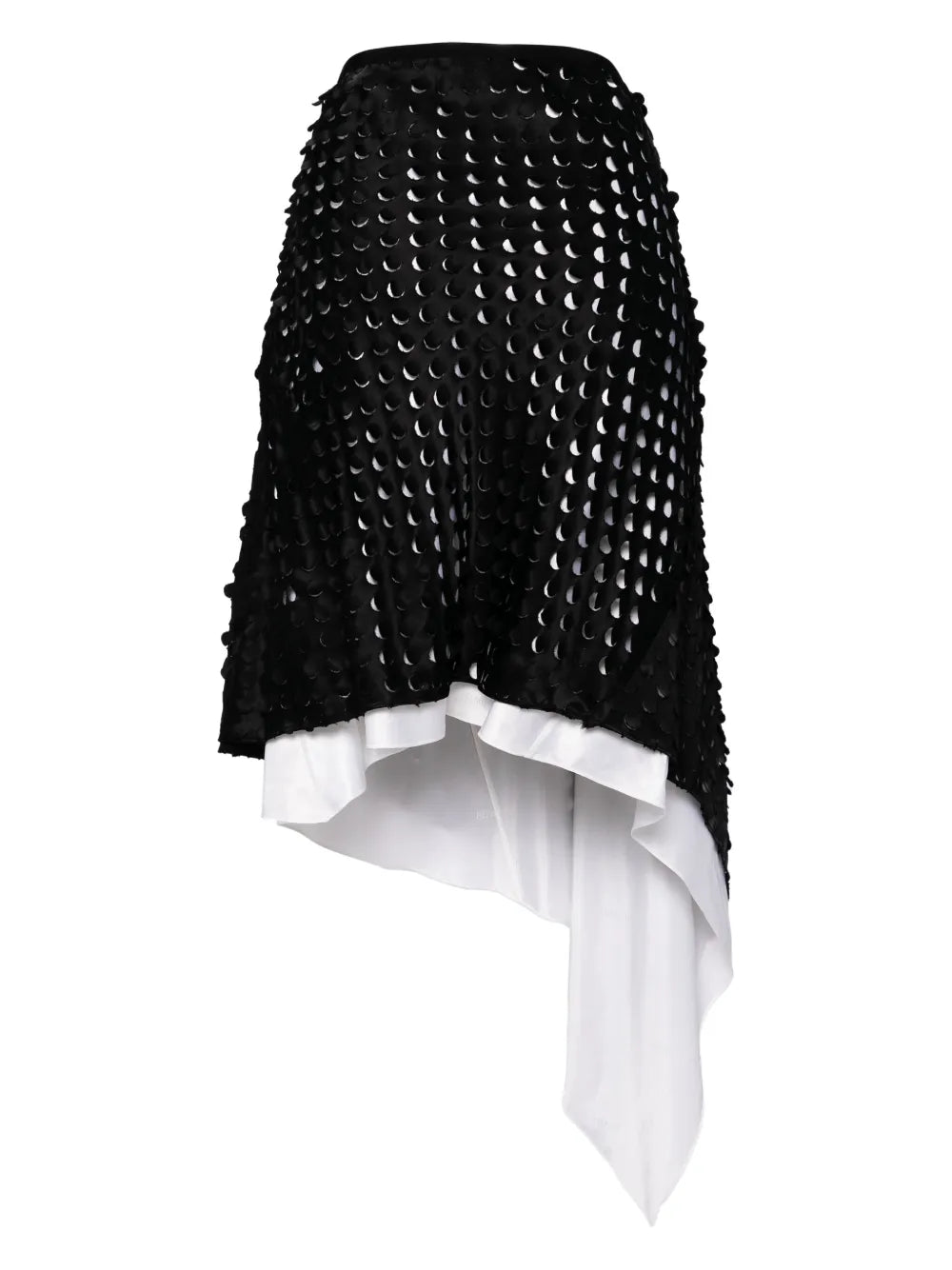 Hole-Punched Scarf Hem Skirt