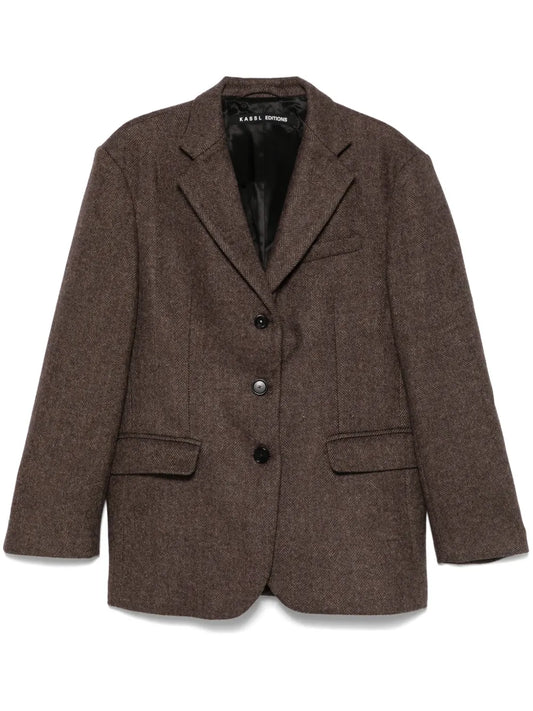 Herringbone-Pattern Blazer