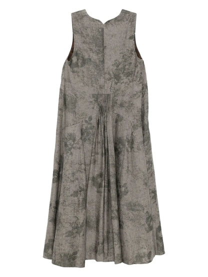 Abstract-Print Midi Dress