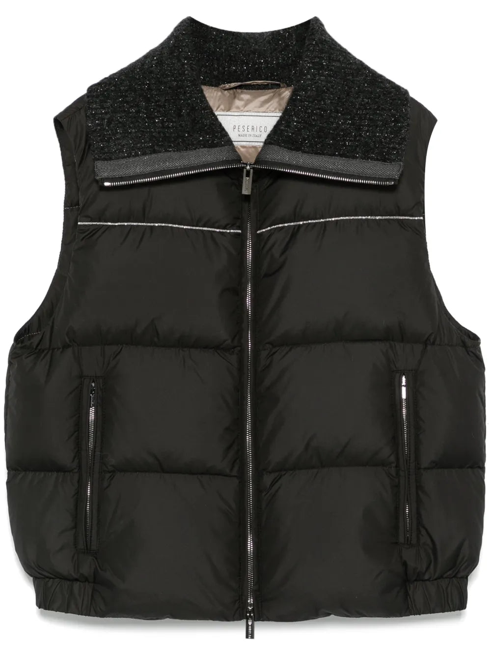 Tricot-Collar Goose-Down Gilet