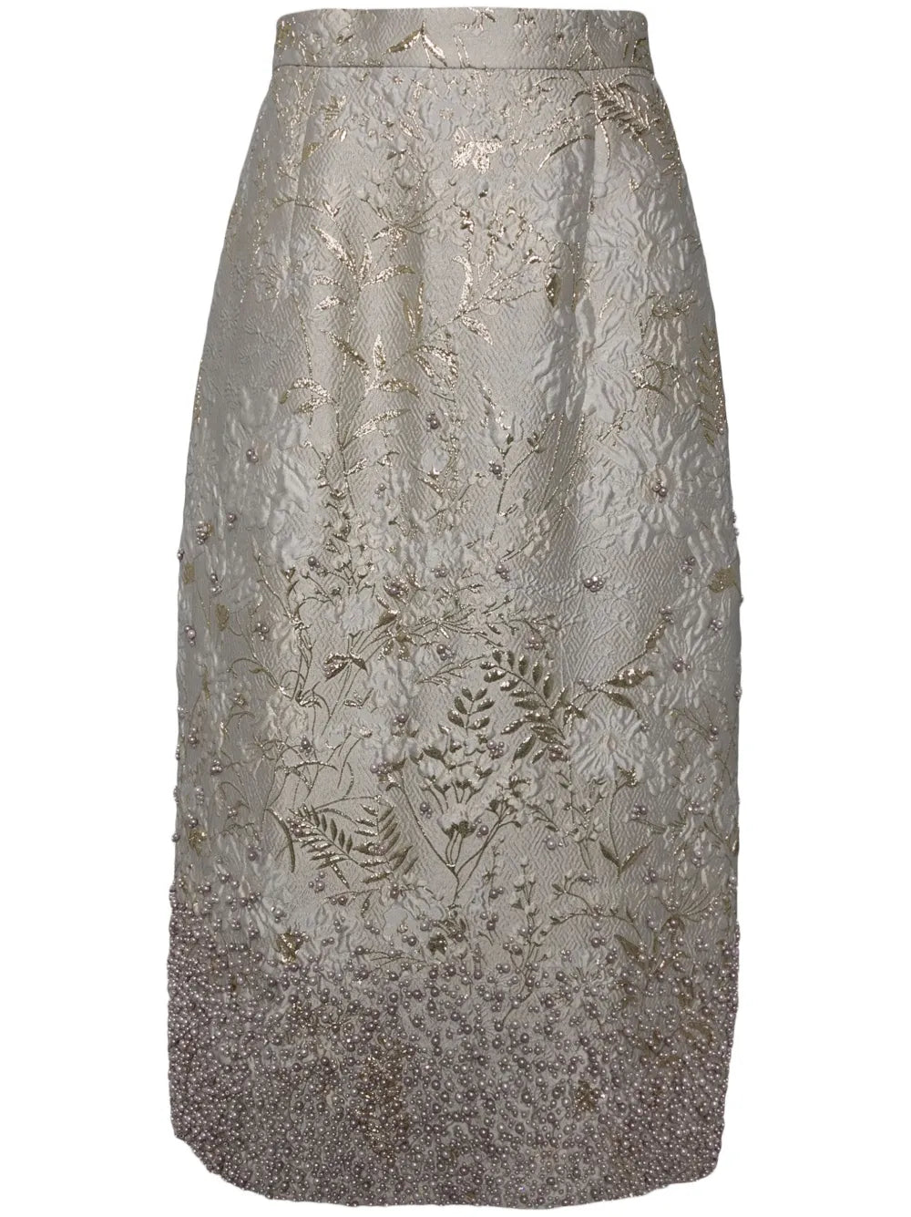 Floral Cloqué A-Line Skirt