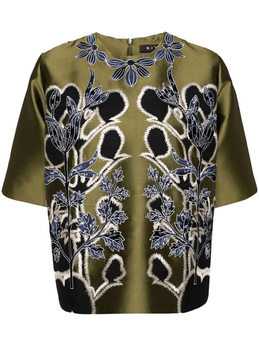 Floral-Embroidered Blouse