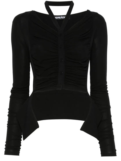 Draped Jersey Cardigan