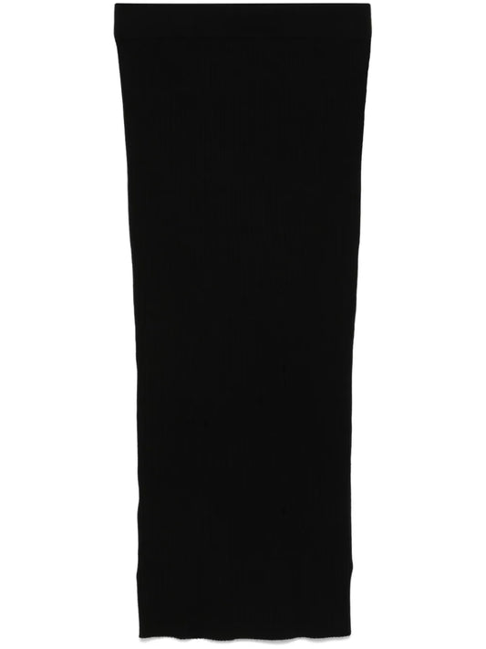 Ribbed-Knit Midi Skirt