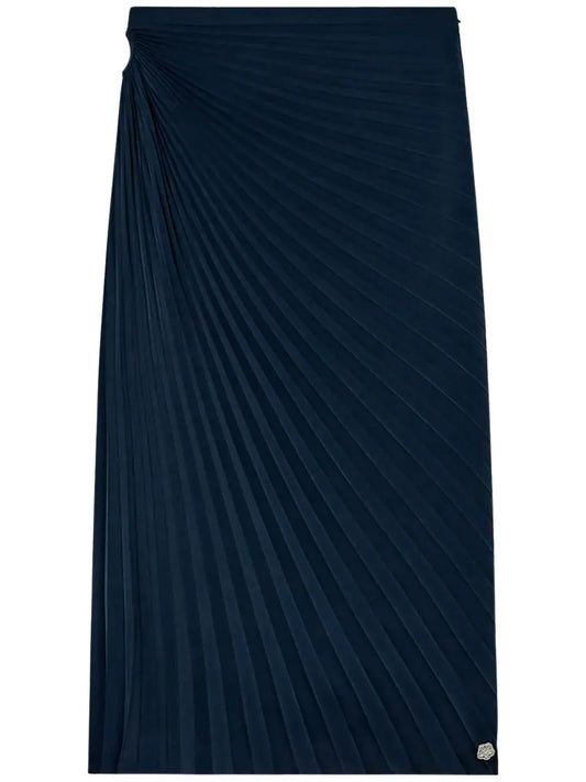 Sunray-Pleated Midi Skirt