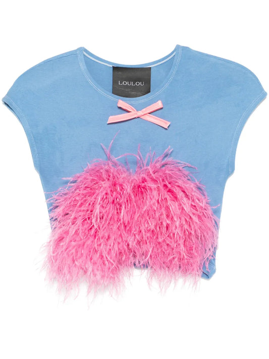 Feather-Detail T-Shirt