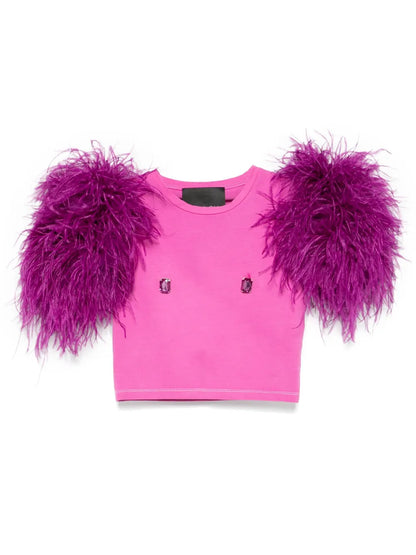 Feather-Detail T-Shirt