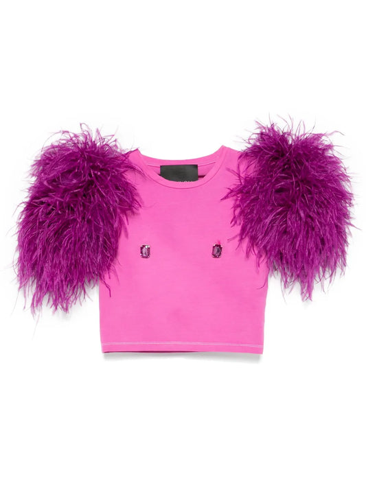 Feather-Detail T-Shirt