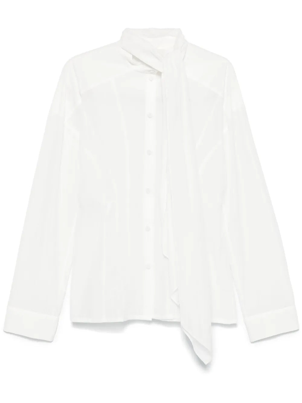 Attached-Scarf Shirt